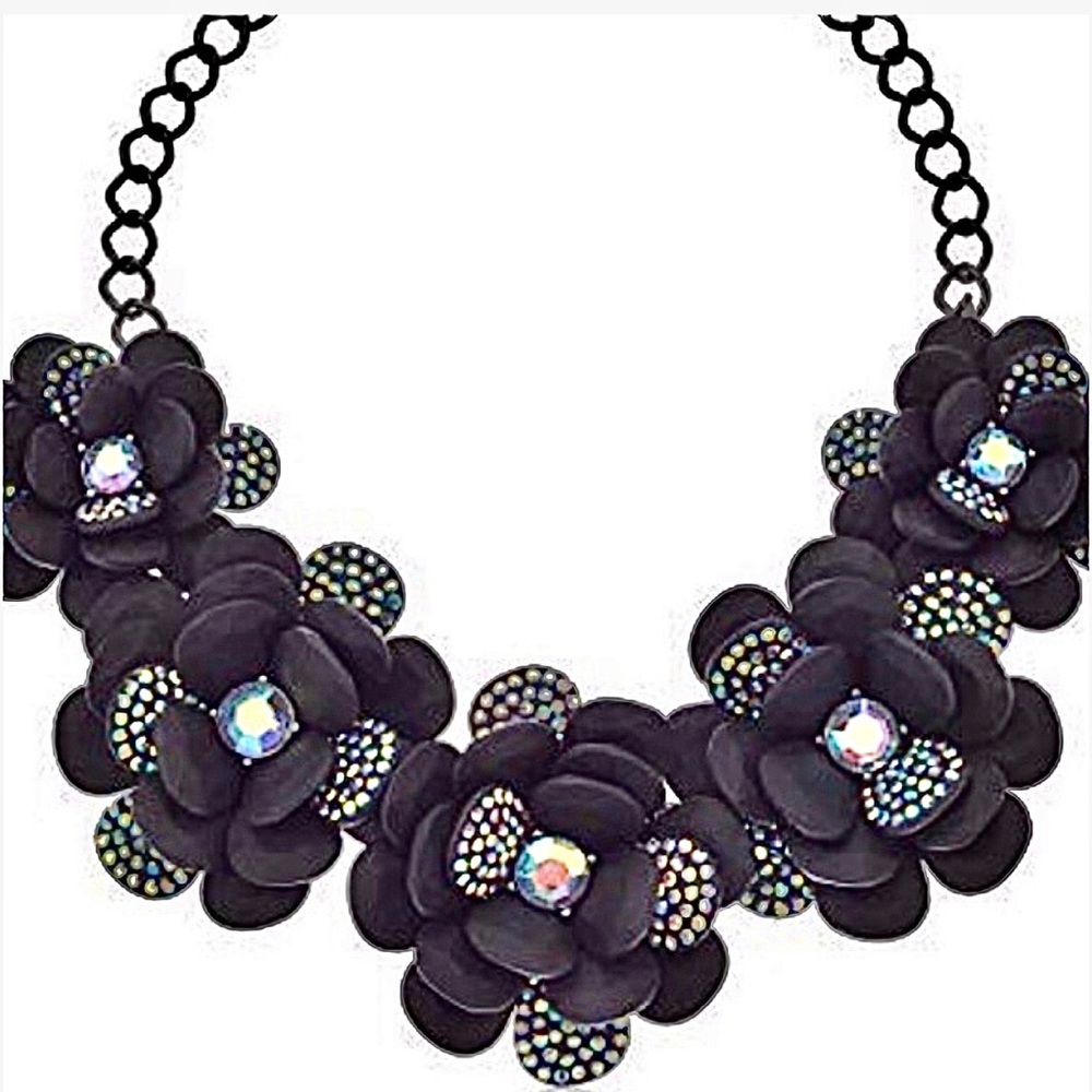 Betsey Johnson ‘Dark Magic’ Black Floral Necklace & Earrings Set Retired/HTF! - Picture 8 of 14